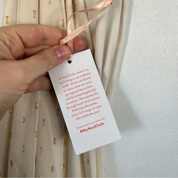 ModCloth Illuminated Elegance Chiffon Sleeveless Maxi Dress Size Medium - Picture 9 of 11